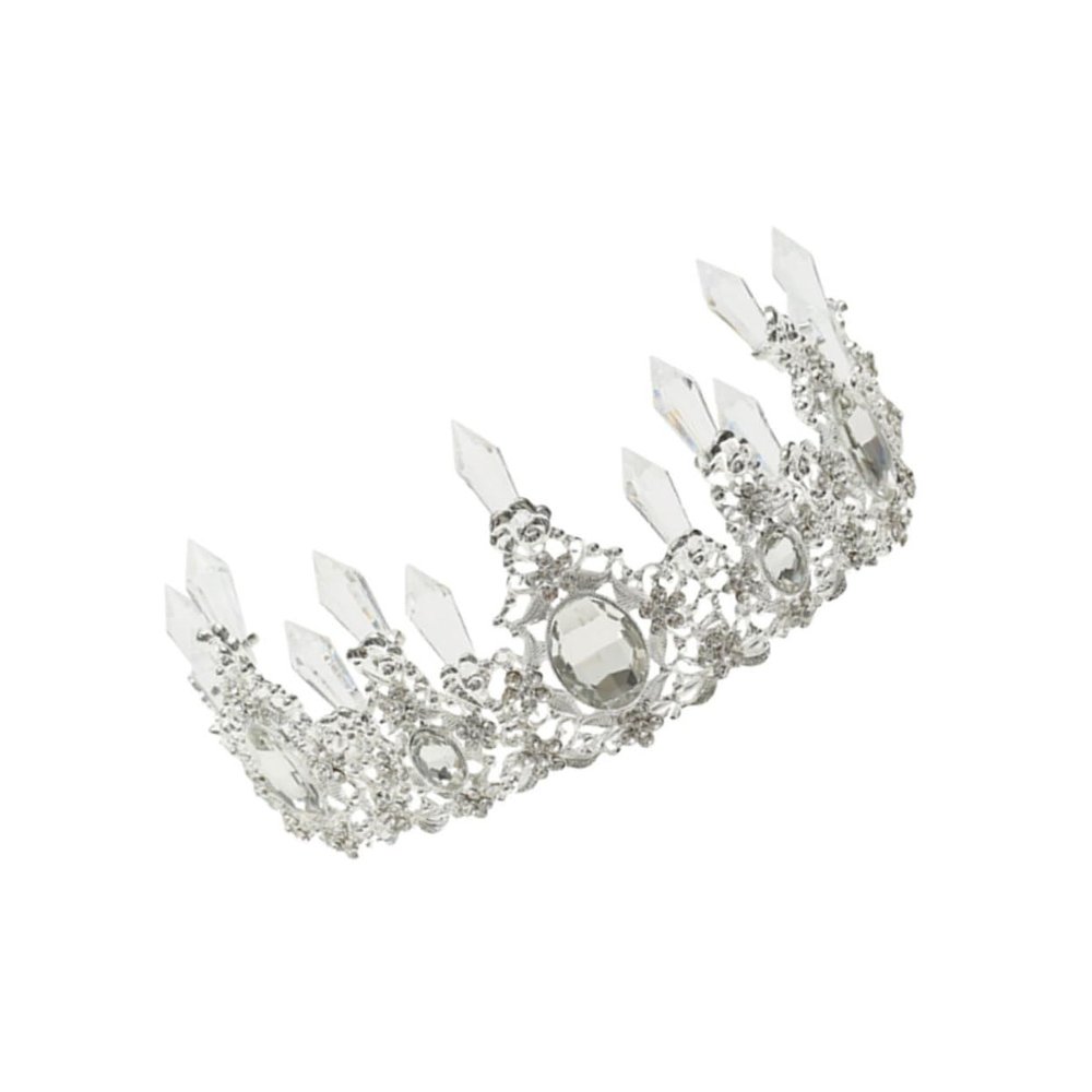Healvian Silver-Colored Alloy Wedding Tiara and Cake Crown
