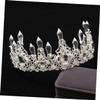 Healvian Silver-Colored Alloy Wedding Tiara and Cake Crown view 2
