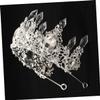 Healvian Silver-Colored Alloy Wedding Tiara and Cake Crown view 3