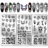 PH PandaHall 3-Piece Halloween Gothic Skull Nail Stamping Plate Set view 1