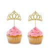 BoningNEW Cupcake Toppers with Gold Glitter Crowns view 1