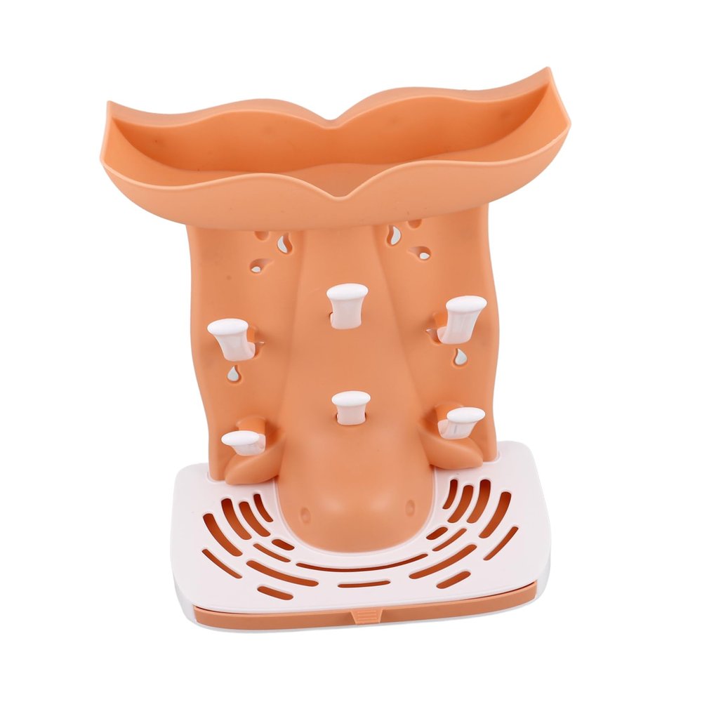 Baby Bottle Drying Rack and Organizer, Orange Plastic