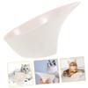 BUGUUYO Elevated Ceramic Food Bowl for Cats and Dogs, Slanted Design, Leakproof, White view 3
