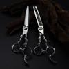 OLSKF... Professional 6-Inch Japanese 440C Hair Cutting/Thinning Scissors with Skull Handle, Set with Bag view 2
