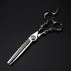 OLSKF... Professional 6-Inch Japanese 440C Hair Cutting/Thinning Scissors with Skull Handle, Set with Bag view 4