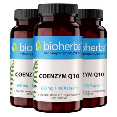 High-Dose Q10 Capsules 200 mg, 300 Count, with Coenzyme Q10 & Zinc, BIOHERBA