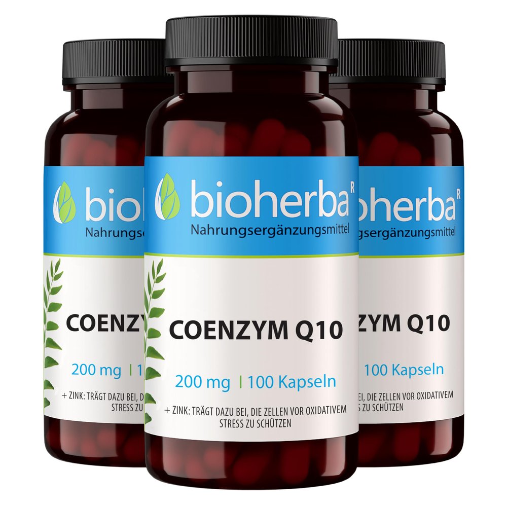 High-Dose Q10 Capsules 200 mg, 300 Count, with Coenzyme Q10 & Zinc, BIOHERBA