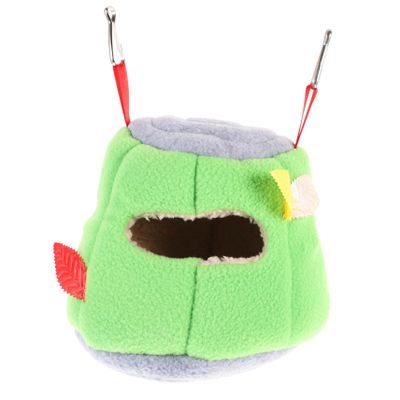 BUGUUYO Warm Plush Hanging Hamster Nest, Windproof Cozy Pet Sleeping House for Hamsters and Small Rats, Green, Random Color