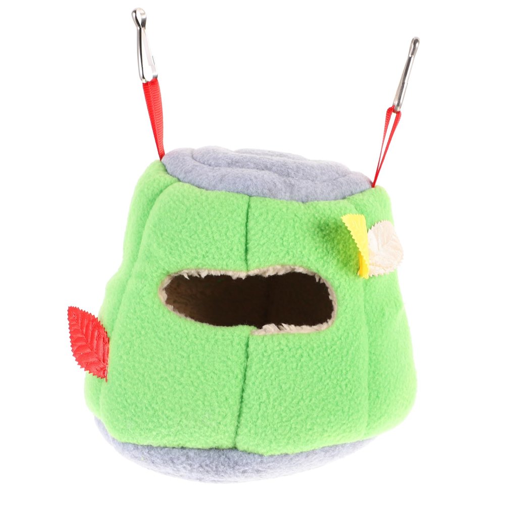 BUGUUYO Warm Plush Hanging Hamster Nest, Windproof Cozy Pet Sleeping House for Hamsters and Small Rats, Green, Random Color