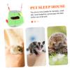 BUGUUYO Warm Plush Hanging Hamster Nest, Windproof Cozy Pet Sleeping House for Hamsters and Small Rats, Green, Random Color view 3