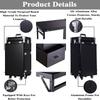 YANGYMM Portable Mobile Manicure and Makeup Table, Black/Gold view 4