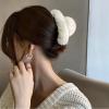 Women's Fluffy Faux Fur Hair Claw Clip, Large Jaw Clamp view 2