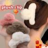 Women's Fluffy Faux Fur Hair Claw Clip, Large Jaw Clamp view 3
