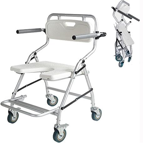 Foldable Shower Chair for Wheelchair Users with Wheels