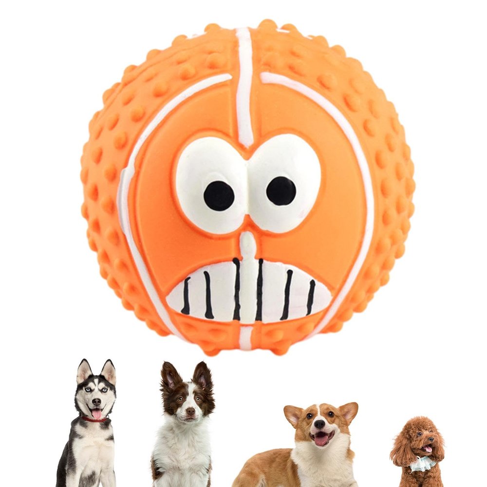 Latex Face Ball Dog Toy
