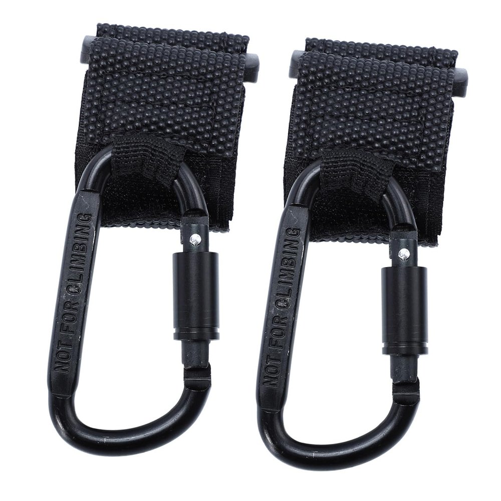 Stroller Clip Hooks, 2-Piece Alloy Set, Black