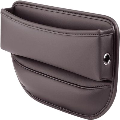 LYHH Leather Car Seat Gap Organizer with USB Port, Brown