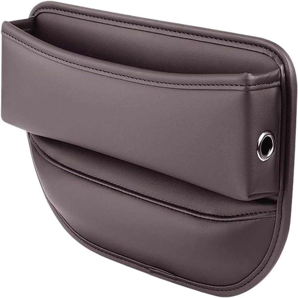 LYHH Leather Car Seat Gap Organizer with USB Port, Brown