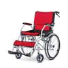 PNAJFUEL Foldable Portable Self-Propelled Transport Wheelchair for Seniors and People with Disabilities, Red, Large Wheels view 1
