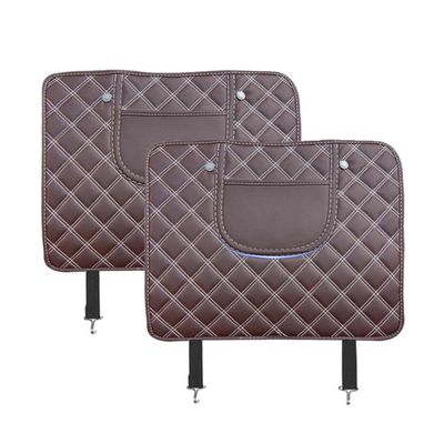 DAYKET 2-Pack Seat Back Protectors for Skoda Octavia, Fabia, Superb, Rapid, Yeti and Spaceback, Short Coffee