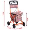 Portable Rollator Shopping Cart with Seat, Lightweight Folding Walker view 3
