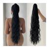 Premium Human Hair Ponytail Extension for Women, Soft, Natural, Multicolor, 81.3 cm, Curly Water-Wave Clip-In, for Half-Up, Half-Down Styles view 1