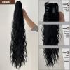 Premium Human Hair Ponytail Extension for Women, Soft, Natural, Multicolor, 81.3 cm, Curly Water-Wave Clip-In, for Half-Up, Half-Down Styles view 3