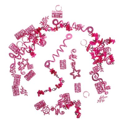 39-Piece Dreadlock Accessories with Natural Stone and Spiral Springs