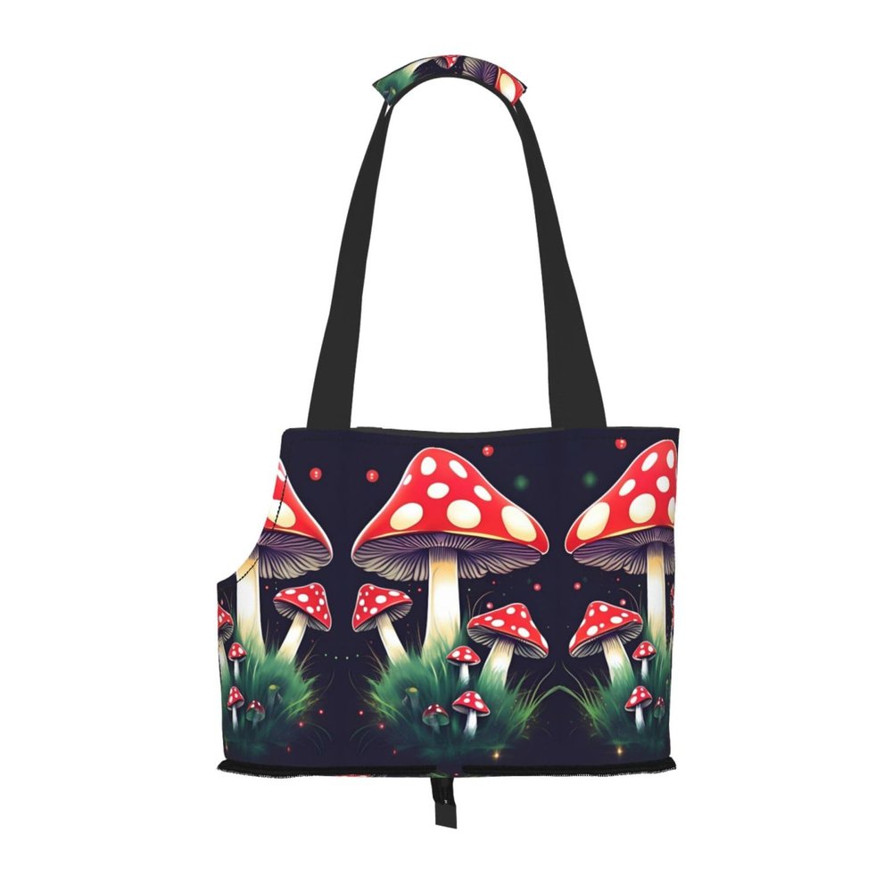 Magic Mushrooms Pet Carrier for Small Dogs, Cats, and Rabbits