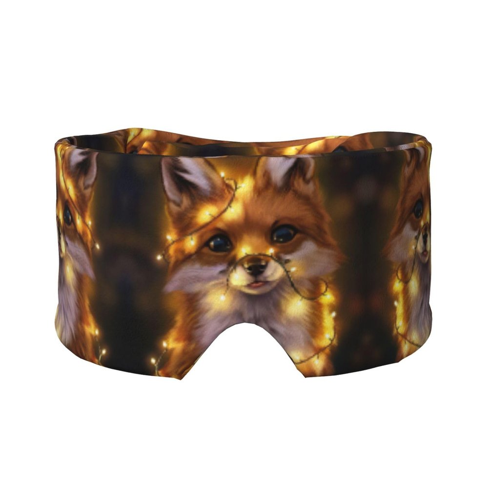 Sleep Mask with Cute Fox Print, Soft Skin-Friendly Eye Cover, Light-Blocking for Travel, Yoga, and Naps