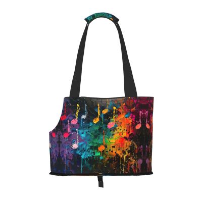 Pet Carrier with Colorful Music Notes for Small Dogs, Cats, and Rabbits