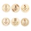 SHOWERORO 6-Piece Wooden Monthly Milestone Cards for Newborns view 1
