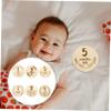 SHOWERORO 6-Piece Wooden Monthly Milestone Cards for Newborns view 2