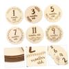 SHOWERORO 6-Piece Wooden Monthly Milestone Cards for Newborns view 3