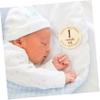 SHOWERORO 6-Piece Wooden Monthly Milestone Cards for Newborns view 4