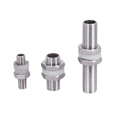 BYLSAGWHT Stainless Steel Full-Thread Bulkhead Lock Pipe Fitting for Water Tanks and Aquariums, 100 mm, 1-1/4 in