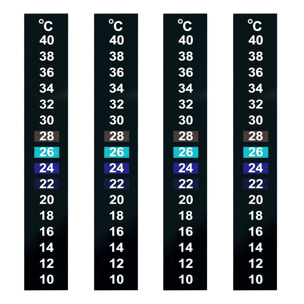 Lotsdonxia Adhesive LCD Thermometer Strips, 10–40°C, 4-Pack