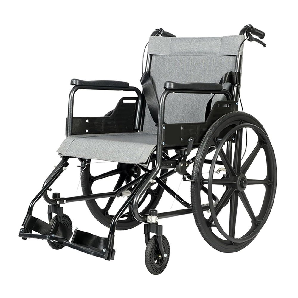 Lightweight Folding Self-Propelled Wheelchair with Armrests, Backrest and Footrests