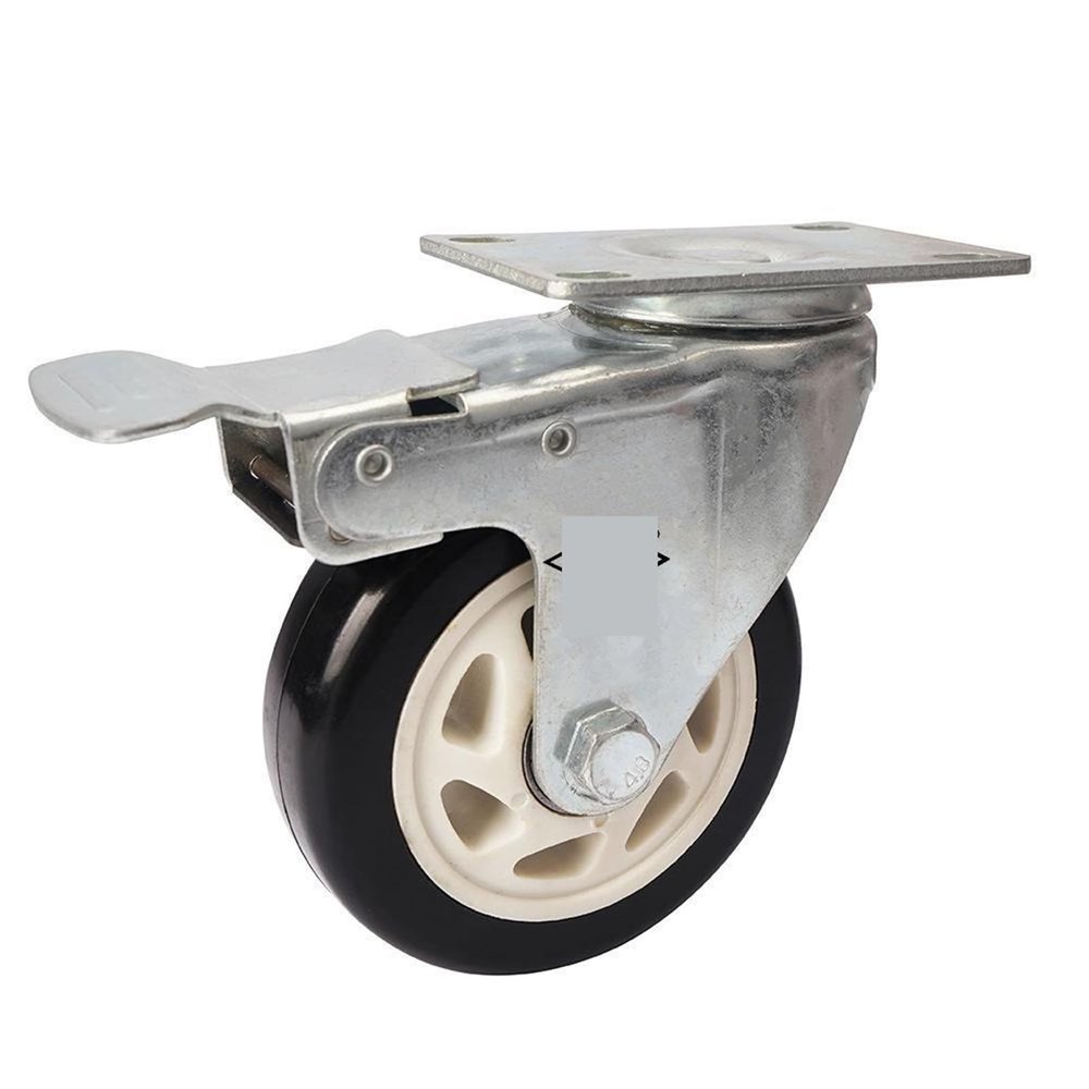 1-Piece 3-Inch Double-Bearing Universal Caster Wheel with Brake