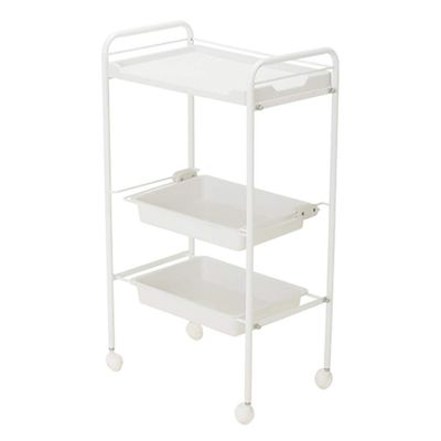 3-Tier Beauty Salon Trolley with ABS Drawers, Mobile Spa Cart for Hairdressers and Stylists, Portable Multi-Purpose Cart for Salon or Home