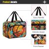 Linnyio Watercolor Splatter Basketball Hanging Travel Toiletry Makeup Bag view 4