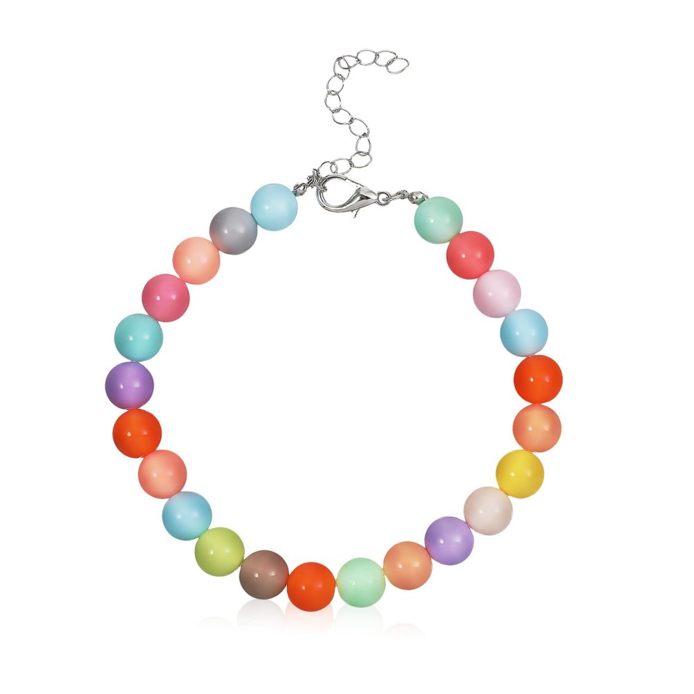 Yardwe Beaded Dog Collar, Resin Puppy Necklace
