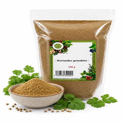K T 500 g Ground Coriander Powder, Cilantro - 1A Quality