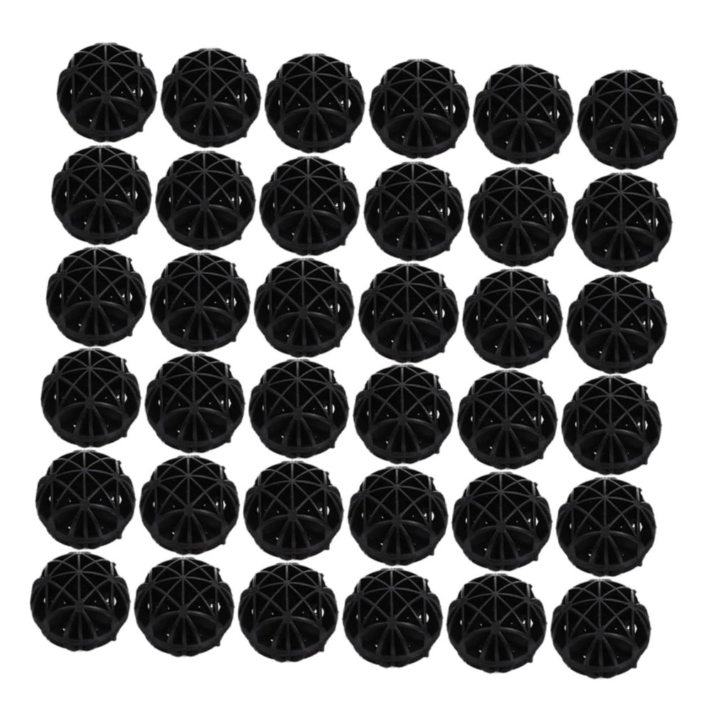 Kisangel Compact Filter Balls, 50-Piece PVC Tank Filter, Black, for Aquariums and Garden Ponds