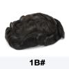 Men's French Lace-Front Toupee, Indian Remy Human Hair, #1B Off Black view 2