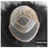Men's French Lace-Front Toupee, Indian Remy Human Hair, #1B Off Black view 3