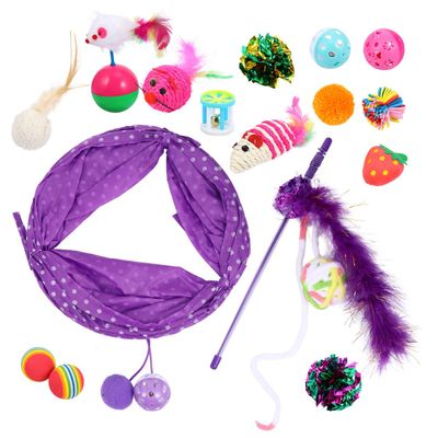 Yardwe 17-Piece Interactive Cat Teaser Stick Set