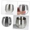 NULYLU 200 ml Stainless Steel Shaving Mug, Silver view 3