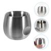 NULYLU 200 ml Stainless Steel Shaving Mug, Silver view 4