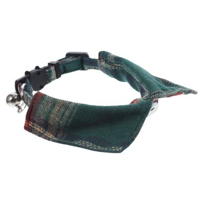 GRIRIW Cat Collar with Bell and Sem Design - Adjustable Christmas Green